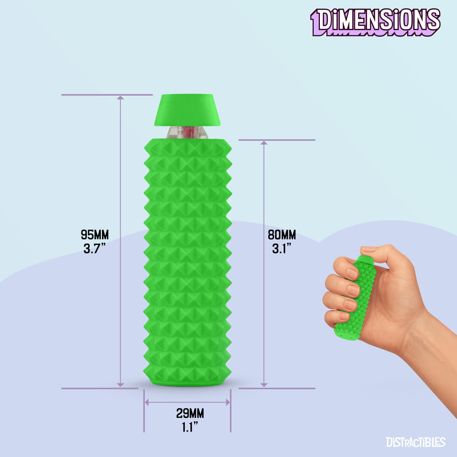 Spike Roller Clicker, Tactile Pain Stimming Fidget with Clicker Switch, Pain Stimulation Roller with Lanyard (Green)