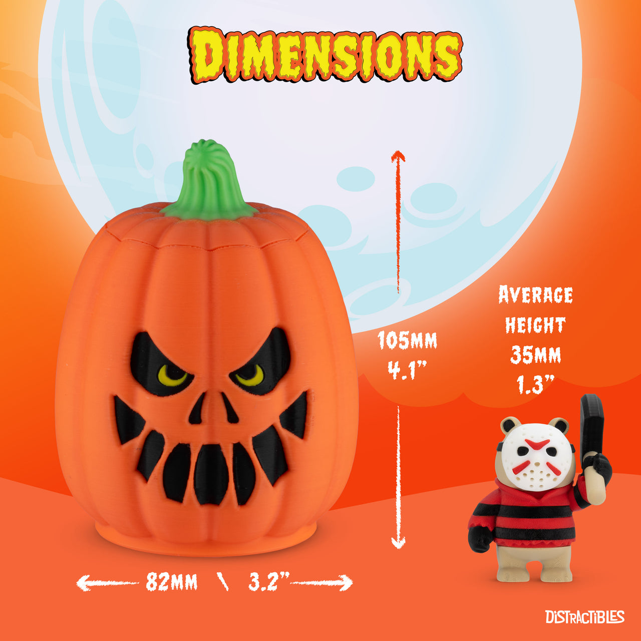 Monster Capy Mystery Box, 10 Articulated Frightful Capybara Figures with Pumpkin Container, Random Sensory Figures and Mystery Removable Pumpkin Lid