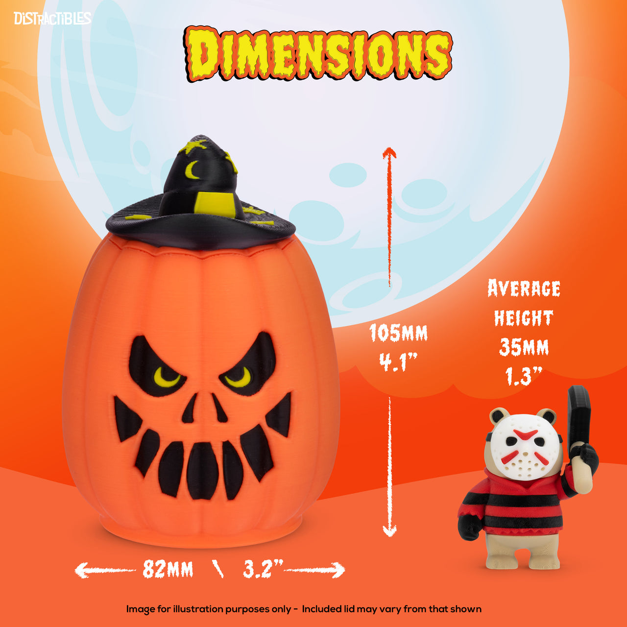 Monster Capy Mystery Box, 10 Articulated Frightful Capybara Figures with Pumpkin Container, Random Sensory Figures and Mystery Removable Pumpkin Lid