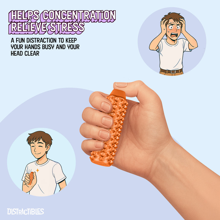 Spike Roller Clicker, Tactile Pain Stimming Fidget with Clicker Switch, Pain Stimulation Roller with Lanyard (Neon Horizon)