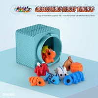 Thumbnail for Mystery Fidget Animal Pack, 10 Articulated Animals + Bonus Fidget Clicker & Fidget Clicker Box, Random Colors (Blue)