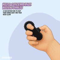 Thumbnail for Distractibles Spiked Clicker Fidget Spinner - Textured for Pain Stimming, Stress Relief, ADHD, Anxiety and Concentration (Black)