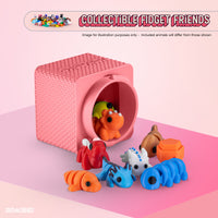 Thumbnail for Mystery Fidget Animal Pack, 10 Articulated Animals + Bonus Fidget Clicker & Fidget Clicker Box, Random Colors (Pink)
