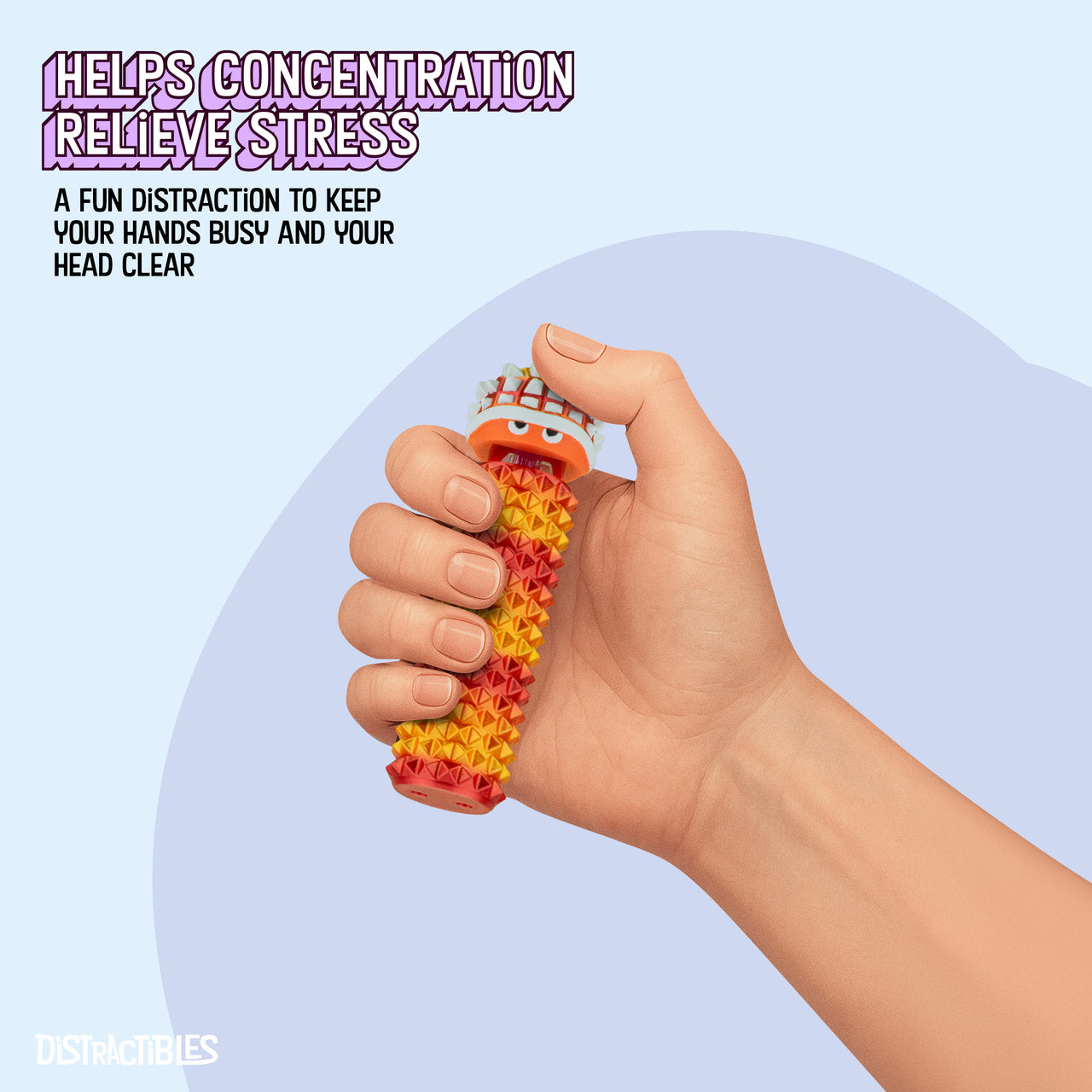 Shelly - Sensory Fidget Toy, Textured Pain Stimming Device, Stress Relief for Focus and Concentration (Neon Nova)