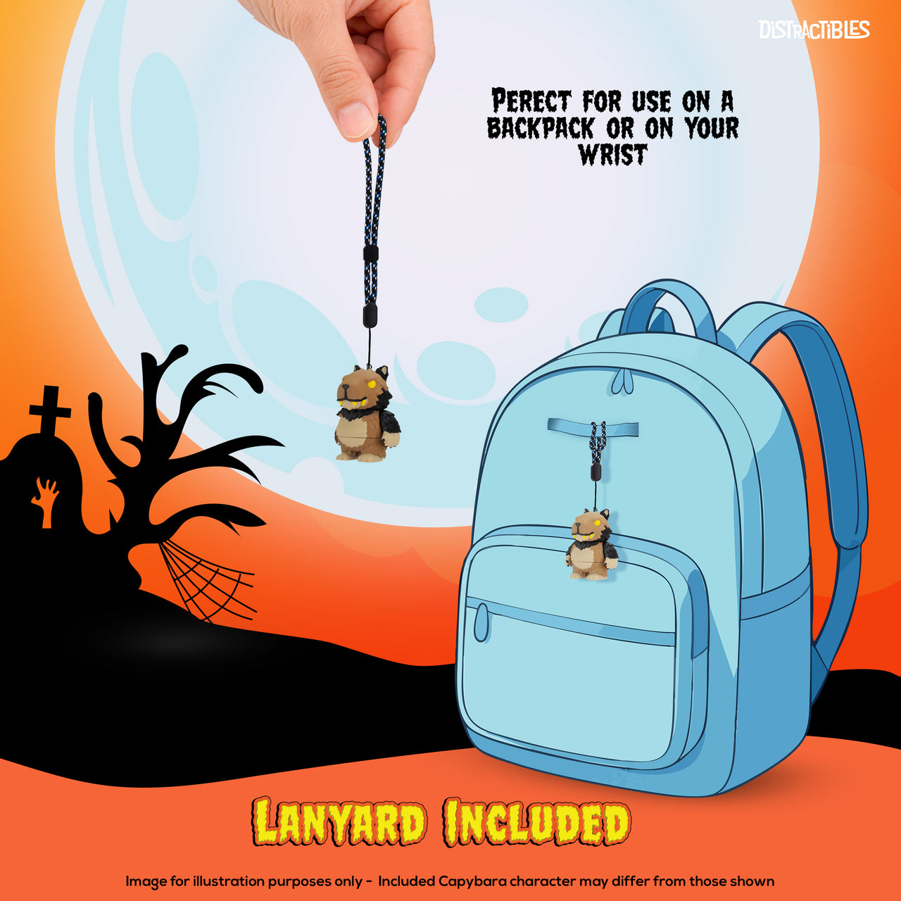 Monster Capy Mystery Box, 10 Articulated Frightful Capybara Figures with Pumpkin Container, Random Sensory Figures and Mystery Removable Pumpkin Lid
