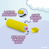 Thumbnail for Spike Roller Clicker, Tactile Pain Stimming Fidget with Clicker Switch, Pain Stimulation Roller with Lanyard (Yellow)
