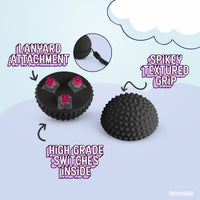 Thumbnail for Spike Ball Clicker, Tactile Pain Stimming Fidget with Clicker Switch, Pain Stimulation Ball with Lanyard (Large Black)