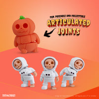 Thumbnail for Halloween Mystery Box, 10 Articulated Spooky Figures with Pumpkin Container, Random Figures and Mystery Removeable Pumpkin Lid