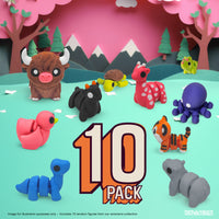 Thumbnail for 3D Articulating Fidget Animals, Mystery Pack of 10, Random Assorted Colors and Designs, Stress Relief, Unique & Fun