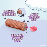 Thumbnail for Spike Roller Clicker, Tactile Pain Stimming Fidget with Clicker Switch, Pain Stimulation Roller with Lanyard (Neon Rose)