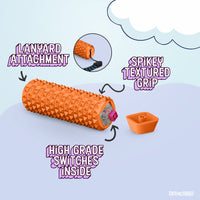 Thumbnail for Spike Roller Clicker, Tactile Pain Stimming Fidget with Clicker Switch, Pain Stimulation Roller with Lanyard (Neon Horizon)