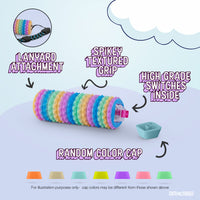 Thumbnail for Spike Roller Clicker, Tactile Pain Stimming Fidget with Clicker Switch, Pain Stimulation Roller with Lanyard (Rainbow)