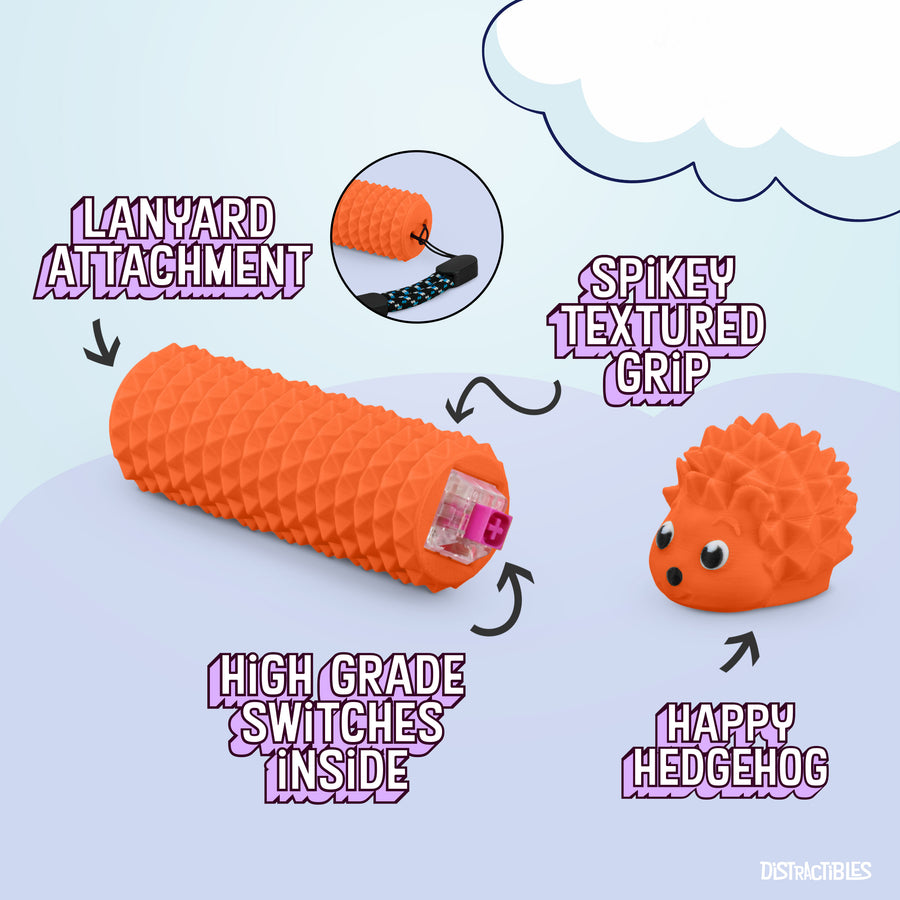 Hedgy - The Hedgehog Sensory Pain Stimming Fidget Toy, Spike Textured for Stress Relief, Focus and Concentration (Orange)