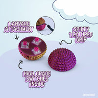 Thumbnail for Spike Ball Clicker, Tactile Pain Stimming Fidget with Clicker Switch, Pain Stimulation Ball with Lanyard (Large Neon Harmony)