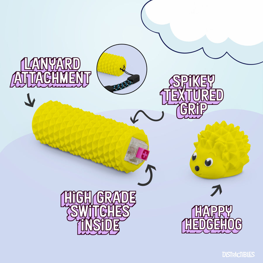 Hedgy - The Hedgehog Sensory Pain Stimming Fidget Toy, Spike Textured for Stress Relief, Focus and Concentration (Yellow)