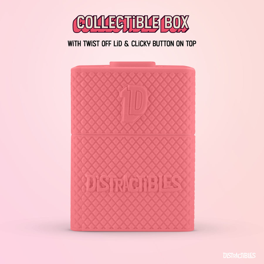 Mystery Fidget Animal Pack, 10 Articulated Animals + Bonus Fidget Clicker & Fidget Clicker Box, Random Colors (Pink)