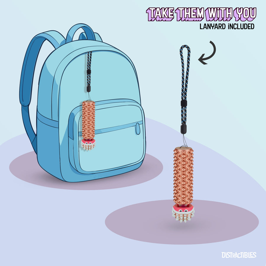 Shelly - Sensory Fidget Toy, Textured Pain Stimming Device, Stress Relief for Focus and Concentration (Neon Rosé)