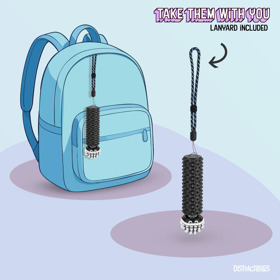 Shelly - Sensory Fidget Toy, Textured Pain Stimming Device, Stress Relief for Focus and Concentration (Black & White)