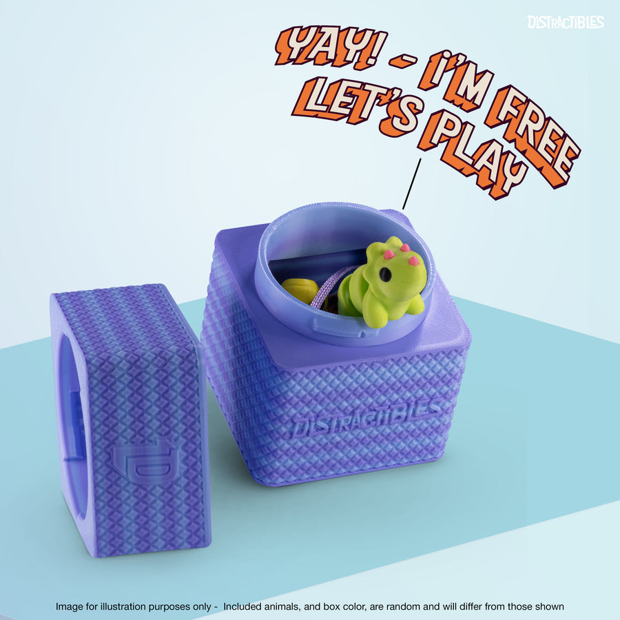 Mystery Fidget Animal Pack, 10 Articulated Animals + Bonus Fidget Clicker & Fidget Clicker Box, Random Colors (Random)