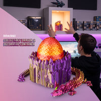 Thumbnail for Distractibles Dragon Egg Mystery Box with Articulating Dragon & Crystal Rock Styled Collectible Container, Random Egg Color