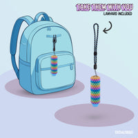 Thumbnail for Spike Roller Clicker, Tactile Pain Stimming Fidget with Clicker Switch, Pain Stimulation Roller with Lanyard (Rainbow)