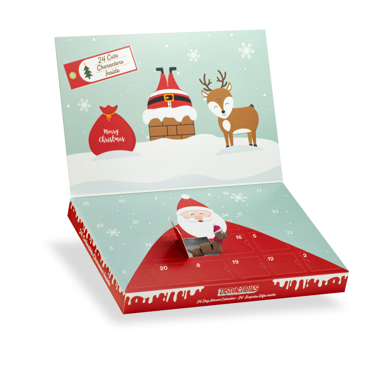 Distractibles Christmas Mystery Box, 24 Articulated Festive Figures, 24 days Countdown Advent Calendar