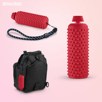 Thumbnail for Sensory Roller Fidget Toy with Clicker, Tactile Spikes for Anxiety, Stress Relief, Pain Stimming, Autism - with Lanyard (Red)