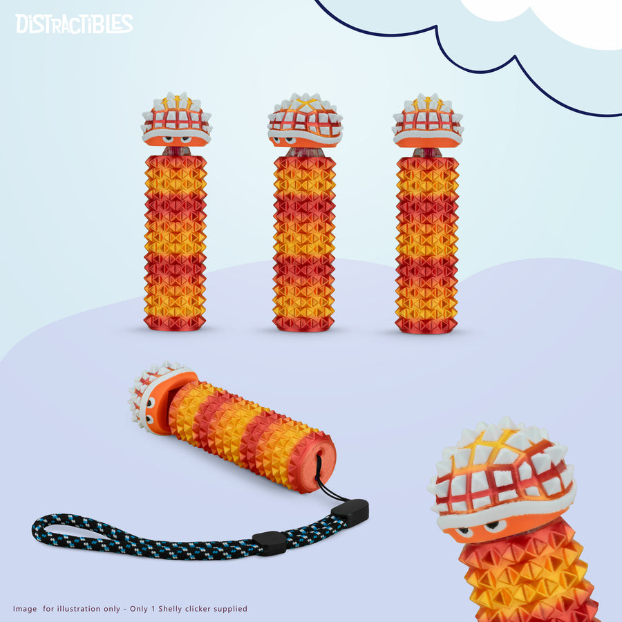 Shelly - Sensory Fidget Toy, Textured Pain Stimming Device, Stress Relief for Focus and Concentration (Neon Nova)