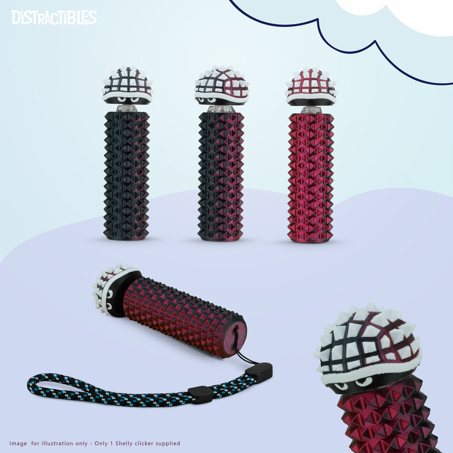 Shelly - Sensory Fidget Toy, Textured Pain Stimming Device, Stress Relief for Focus and Concentration (Neon Crimson)