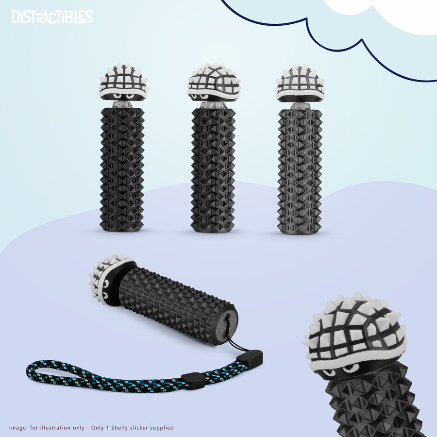 Shelly - Sensory Fidget Toy, Textured Pain Stimming Device, Stress Relief for Focus and Concentration (Black & White)