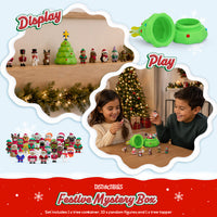 Thumbnail for Distractibles Christmas Tree Mystery Box, 10 Articulated Festive Figures with Christmas Tree Container, Random Tree Topper with Removeable Tree Lid