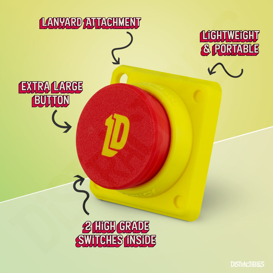 Big Red Button, ASMR Fidget Clicker, Adult Toy for Stress Relief, Autism, Anxiety Relief with Lanyard