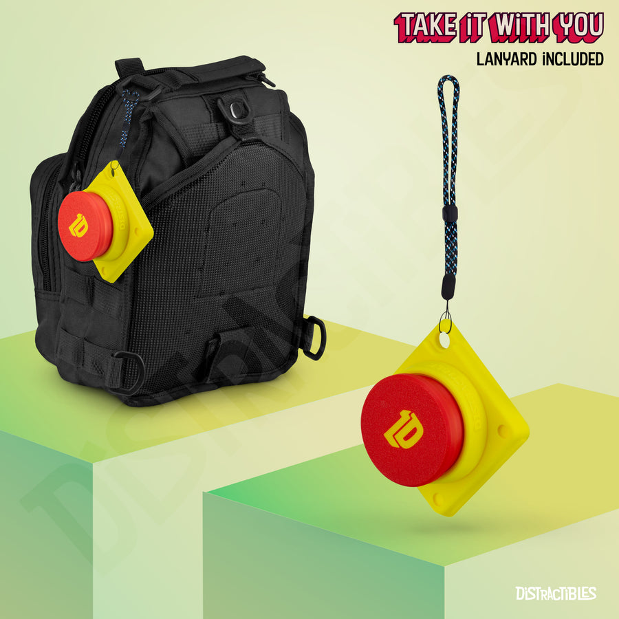 Big Red Button, ASMR Fidget Clicker, Adult Toy for Stress Relief, Autism, Anxiety Relief with Lanyard