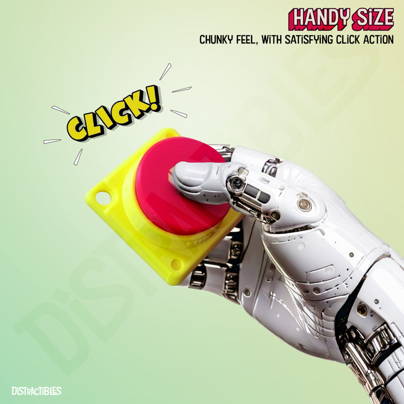 Big Red Button, ASMR Fidget Clicker, Adult Toy for Stress Relief, Autism, Anxiety Relief with Lanyard