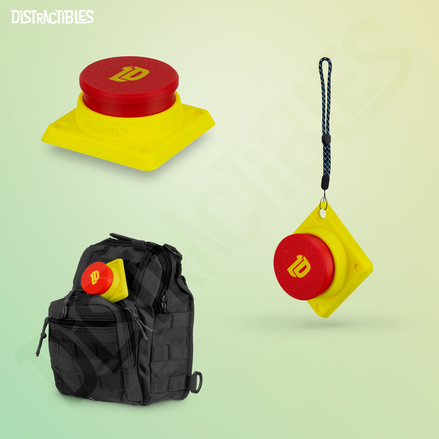 Big Red Button, ASMR Fidget Clicker, Adult Toy for Stress Relief, Autism, Anxiety Relief with Lanyard