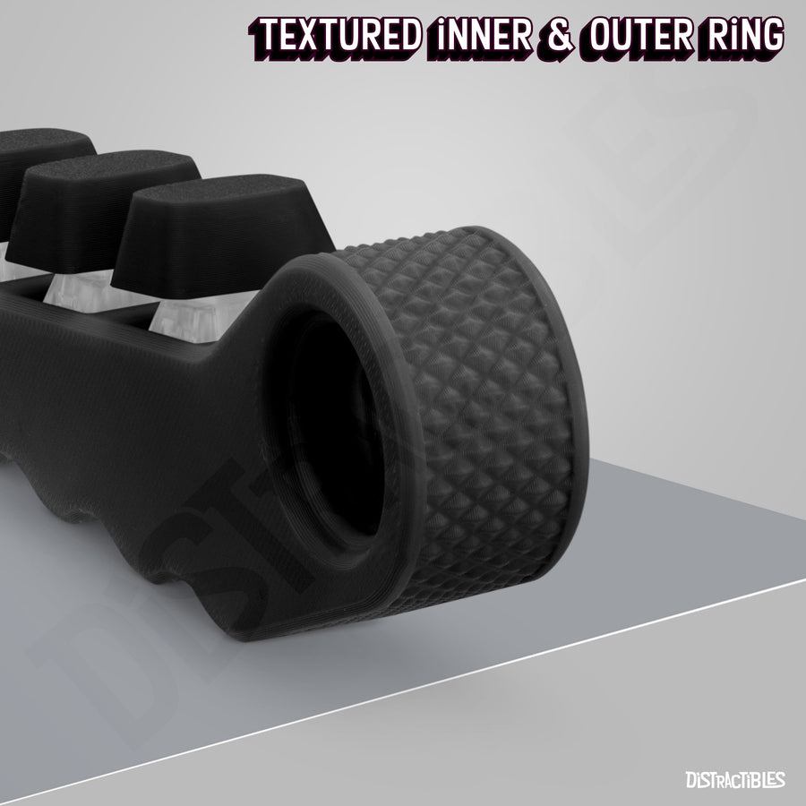 3-in-1 Fidget Spinner with Clicker Buttons and Sensory Strip, Stress Relief Toy for ADHD and Anxiety