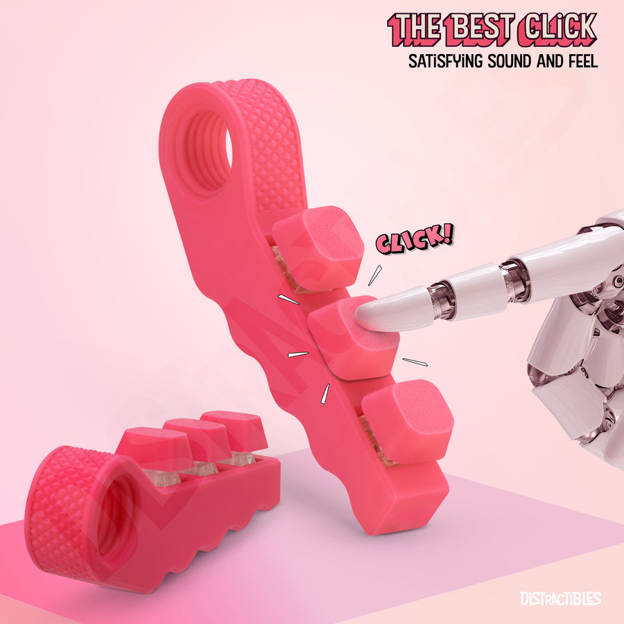 3-in-1 Fidget Spinner with Clicker Buttons and Sensory Strip, Stress Relief Toy for ADHD and Anxiety