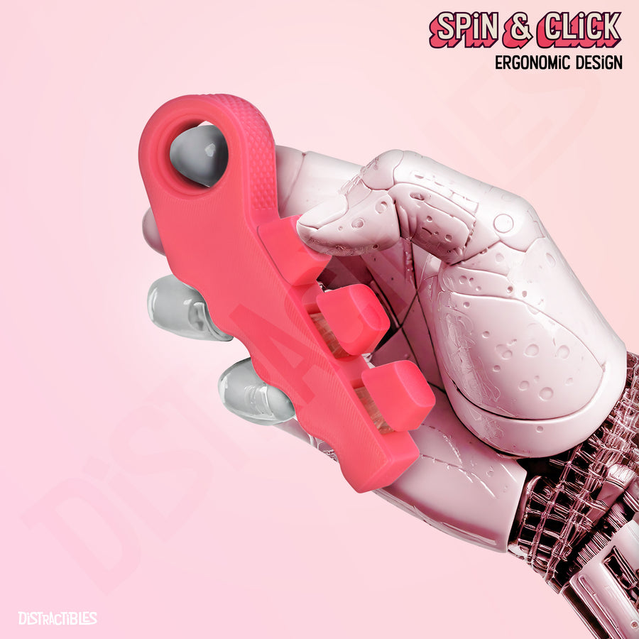 3-in-1 Fidget Spinner with Clicker Buttons and Sensory Strip, Stress Relief Toy for ADHD and Anxiety