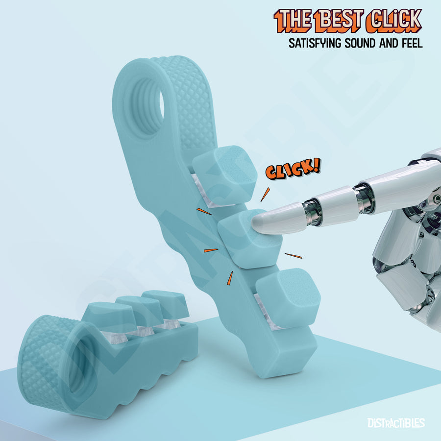 3-in-1 Fidget Spinner with Clicker Buttons and Sensory Strip, Stress Relief Toy for ADHD and Anxiety