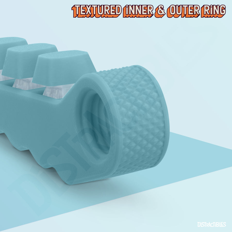 3-in-1 Fidget Spinner with Clicker Buttons and Sensory Strip, Stress Relief Toy for ADHD and Anxiety