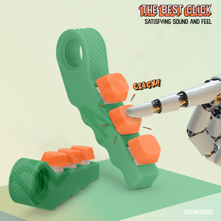 3-in-1 Fidget Spinner with Clicker Buttons and Sensory Strip, Stress Relief Toy for ADHD and Anxiety