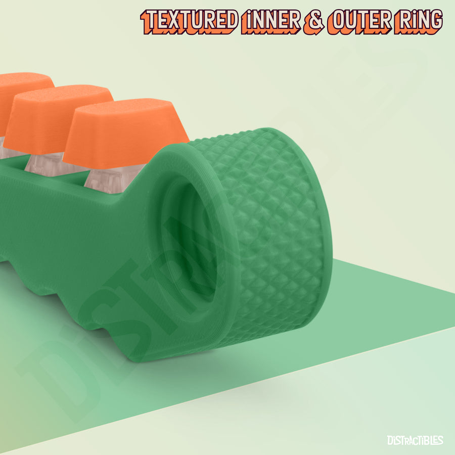 3-in-1 Fidget Spinner with Clicker Buttons and Sensory Strip, Stress Relief Toy for ADHD and Anxiety