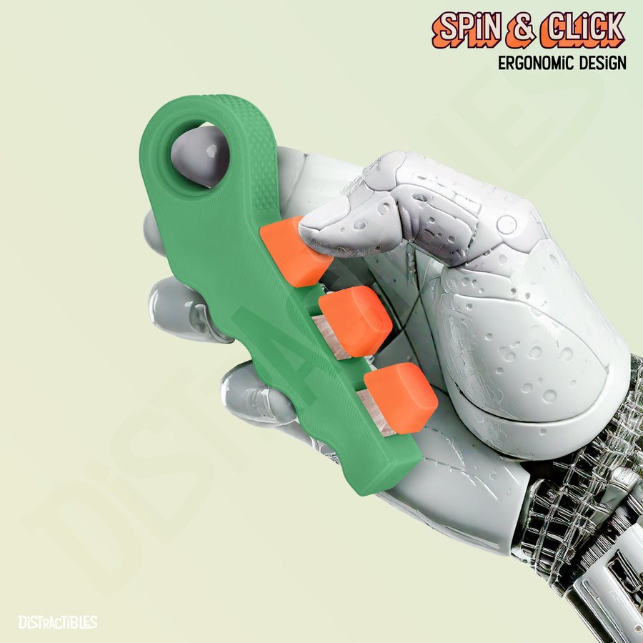 3-in-1 Fidget Spinner with Clicker Buttons and Sensory Strip, Stress Relief Toy for ADHD and Anxiety