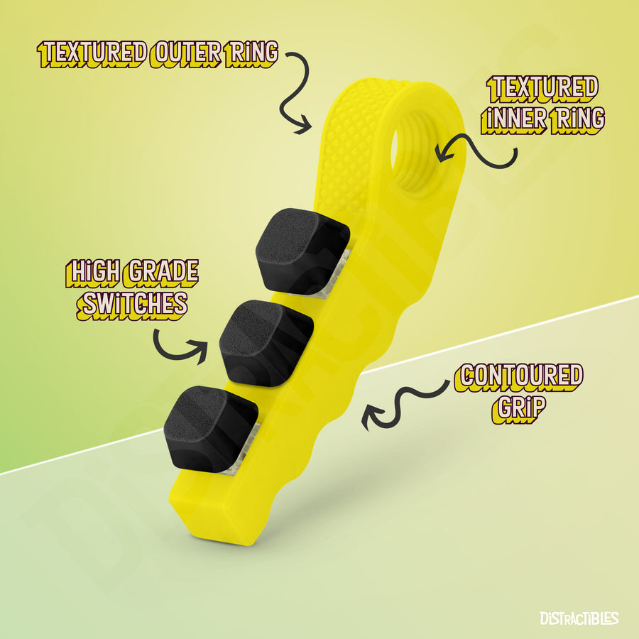 3-in-1 Fidget Spinner with Clicker Buttons and Sensory Strip, Stress Relief Toy for ADHD and Anxiety