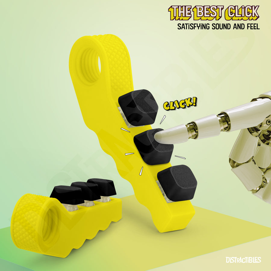 3-in-1 Fidget Spinner with Clicker Buttons and Sensory Strip, Stress Relief Toy for ADHD and Anxiety