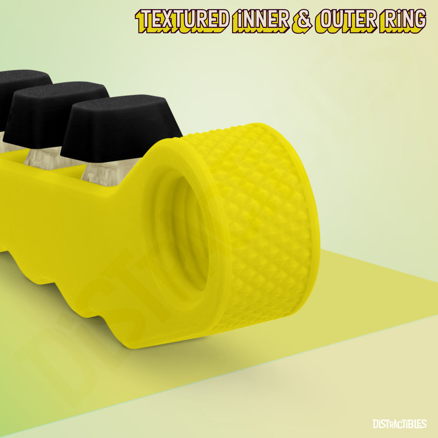 3-in-1 Fidget Spinner with Clicker Buttons and Sensory Strip, Stress Relief Toy for ADHD and Anxiety