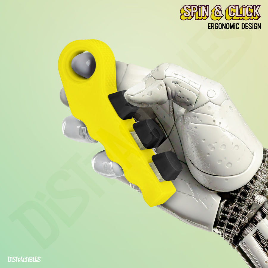 3-in-1 Fidget Spinner with Clicker Buttons and Sensory Strip, Stress Relief Toy for ADHD and Anxiety