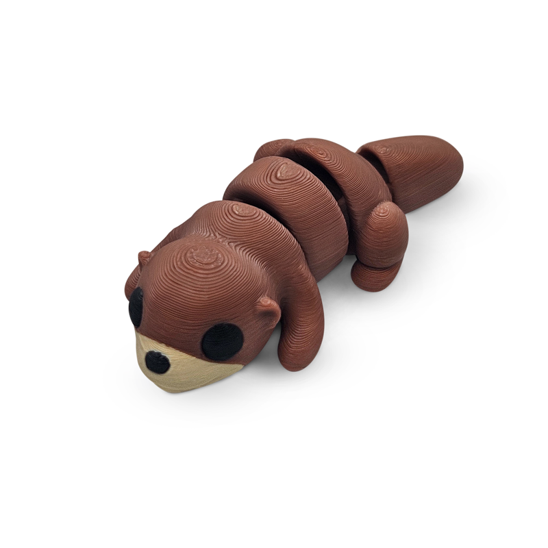 Distracties Otter - Belly Down - 3D Printed Articulated Toy Fidget Friend