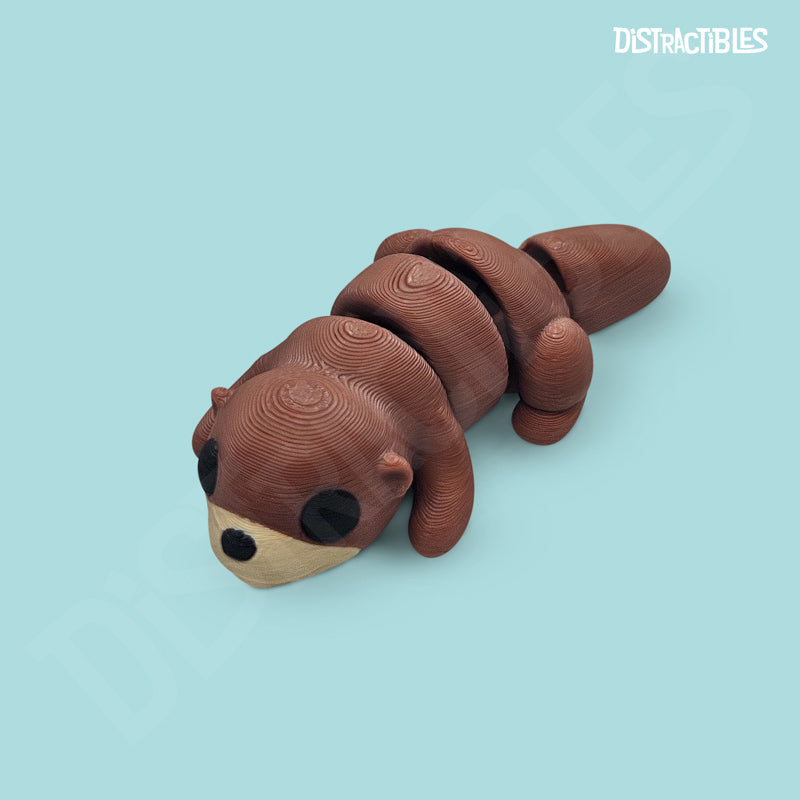 Distracties Otter - Belly Down - 3D Printed Articulated Toy Fidget Friend
