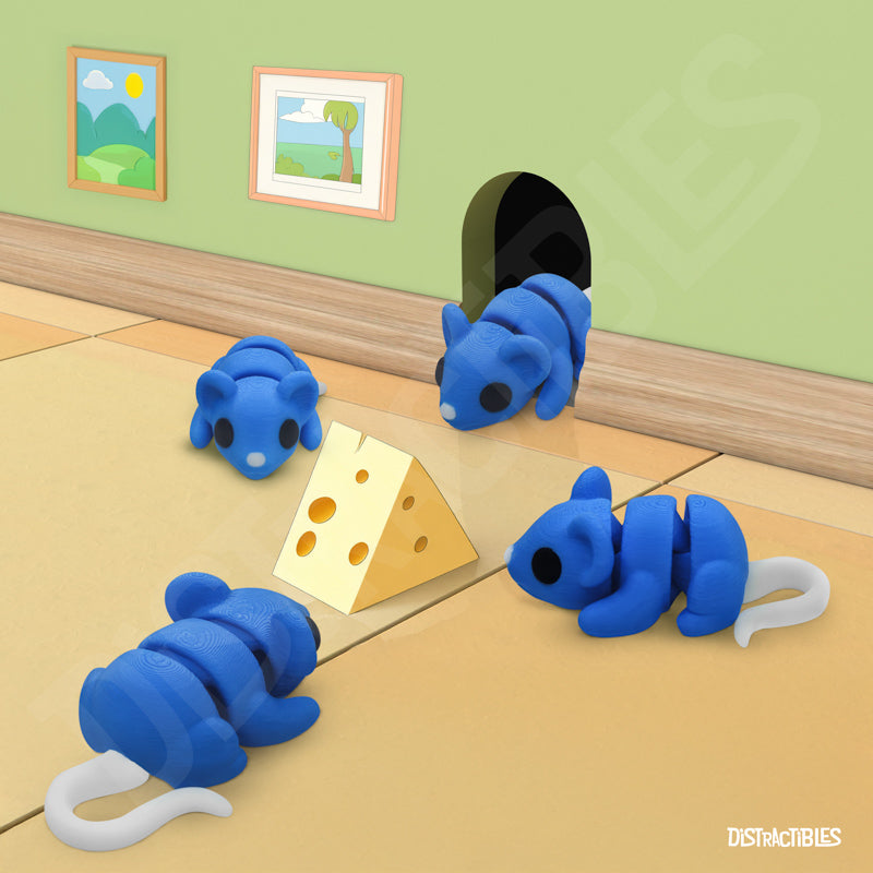 Distracties Mouse - 3D Printed Articulated Toy Fidget Friend